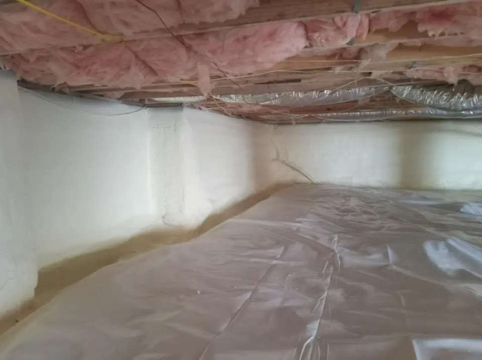 Crawl space encapsulation with closed-cell spray foam for Spray Foam Roofing in Providence